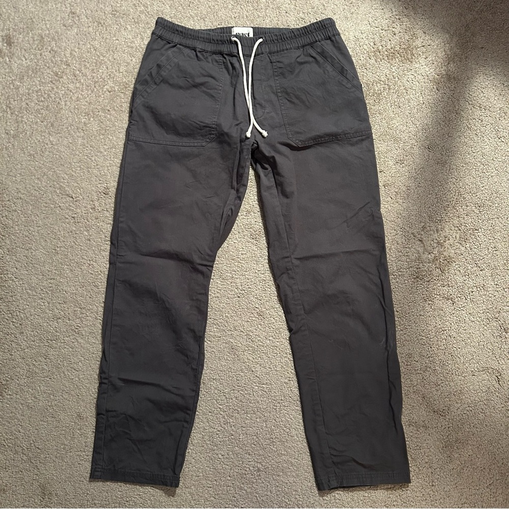 Pact Woven Twill Pants Women’s M Dark Grey Drawstring Pants Organic Cotton